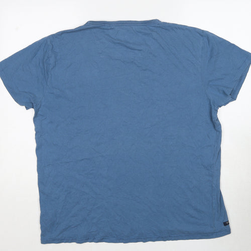 Threadbare Mens Blue Cotton T-Shirt Size 2XL Round Neck