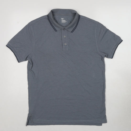 Gap Mens Blue Cotton Polo Size M Collared Pullover