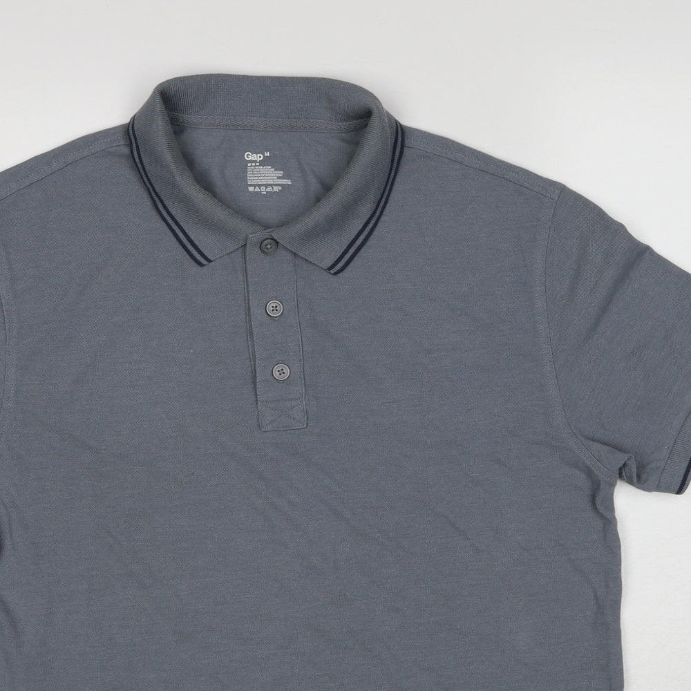 Gap Mens Blue Cotton Polo Size M Collared Pullover