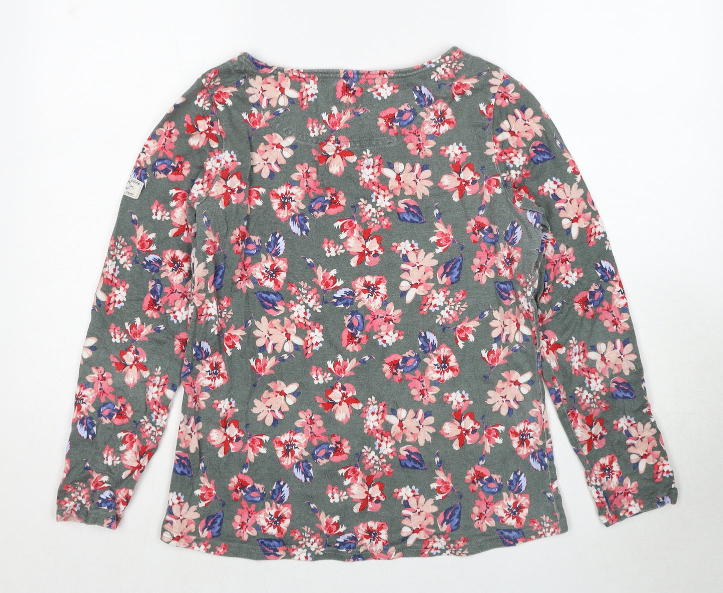 Joules Womens Multicoloured Boat Neck Floral Cotton Pullover Jumper Size 12