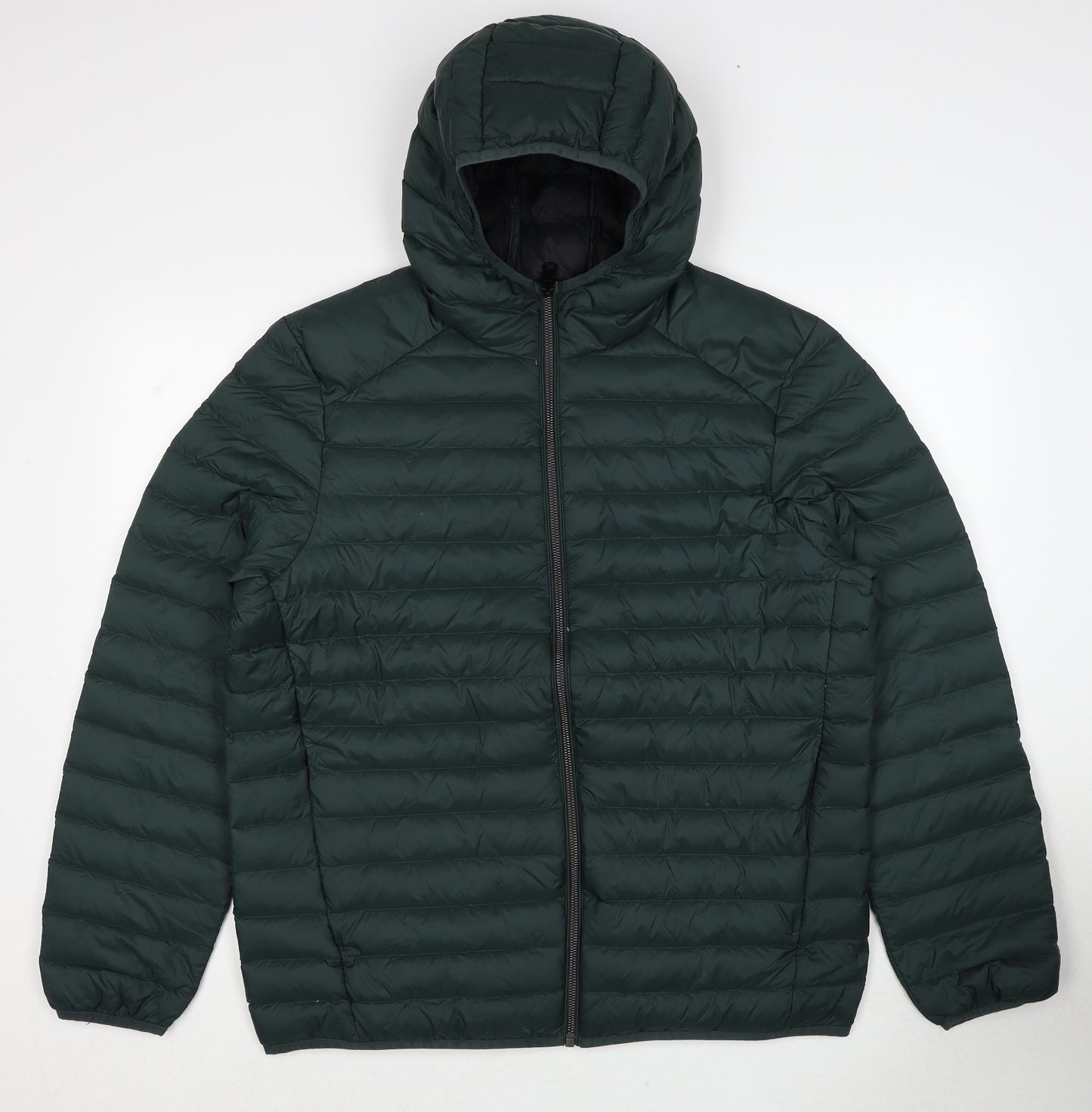 Marks and Spencer Mens Green Quilted Jacket Size L Zip