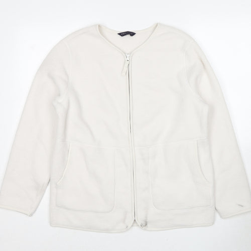 Marks and Spencer Womens White Jacket Size M Zip