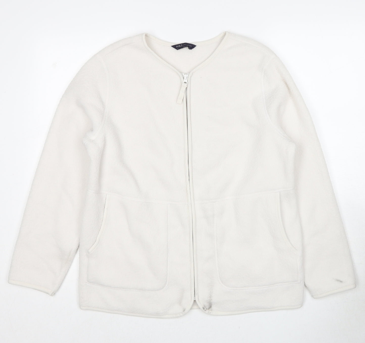 Marks and Spencer Womens White Jacket Size M Zip