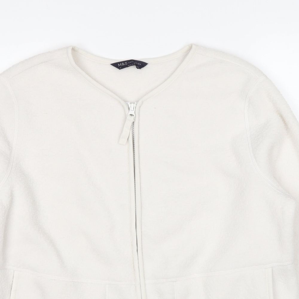 Marks and Spencer Womens White Jacket Size M Zip