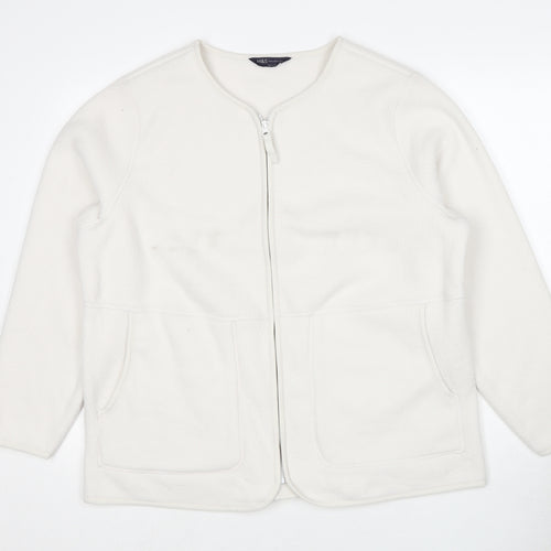 Marks and Spencer Womens White Jacket Size L Zip