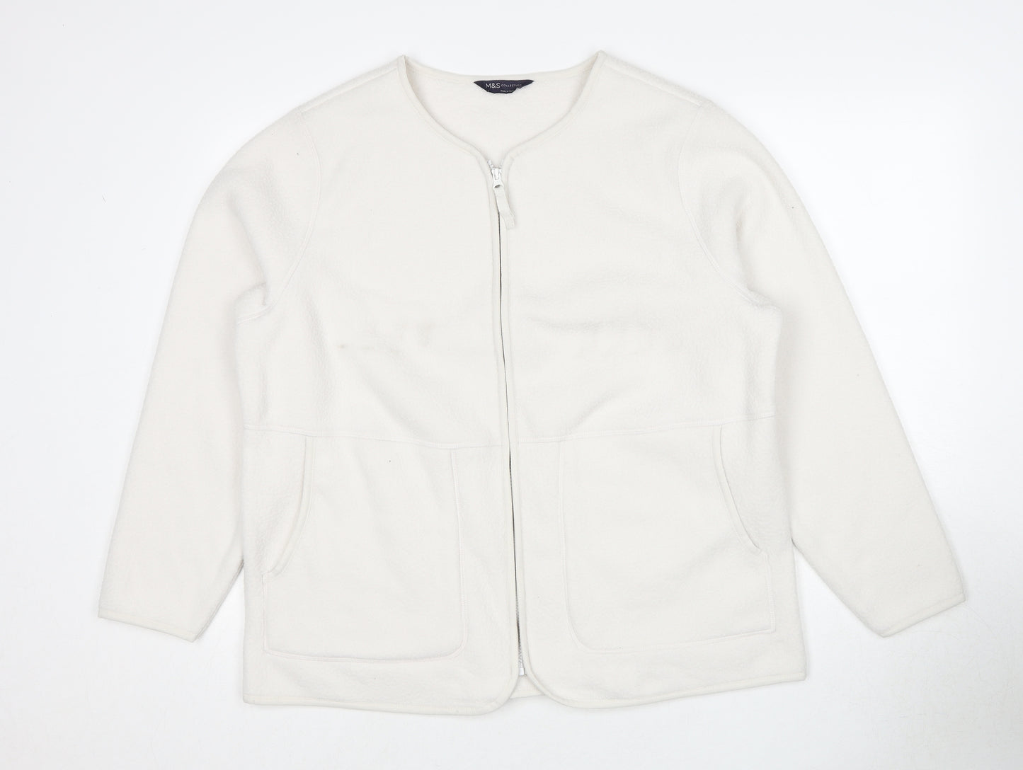 Marks and Spencer Womens White Jacket Size L Zip
