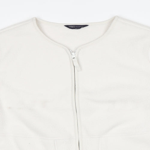 Marks and Spencer Womens White Jacket Size L Zip