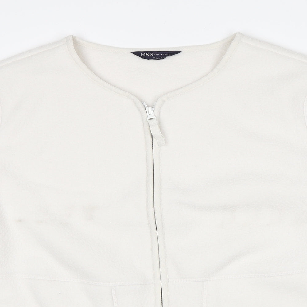 Marks and Spencer Womens White Jacket Size L Zip