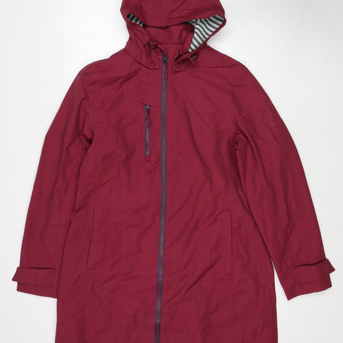 Seasalt Womens Red Rain Coat Coat Size 14 Zip