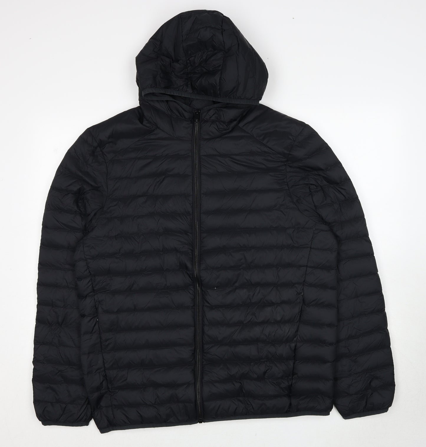 Marks and Spencer Mens Black Quilted Jacket Size L Zip