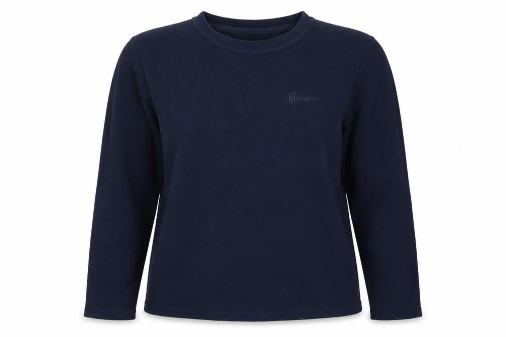 Front view of Hi Gear women’s blue polyester pullover sweatshirt, size UK 10, pullover