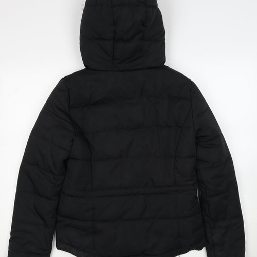 H&M Womens Black Puffer Jacket Jacket Size 8 Zip