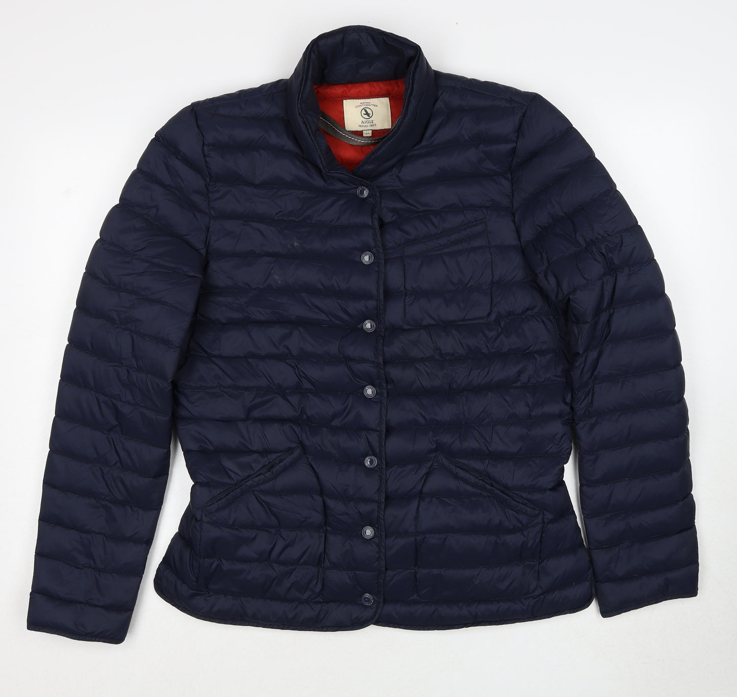 Aigle Womens Blue Quilted Jacket Size 16 Snap