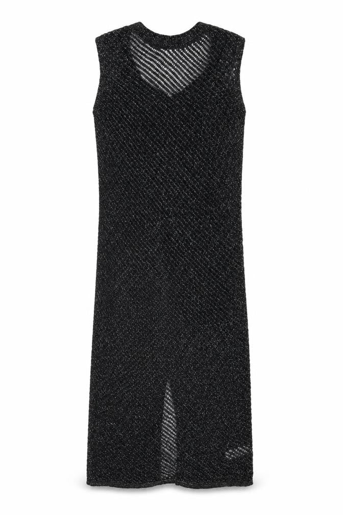 Front view of Marks & Spencer women’s black cotton a-line, size M, round neck pullover