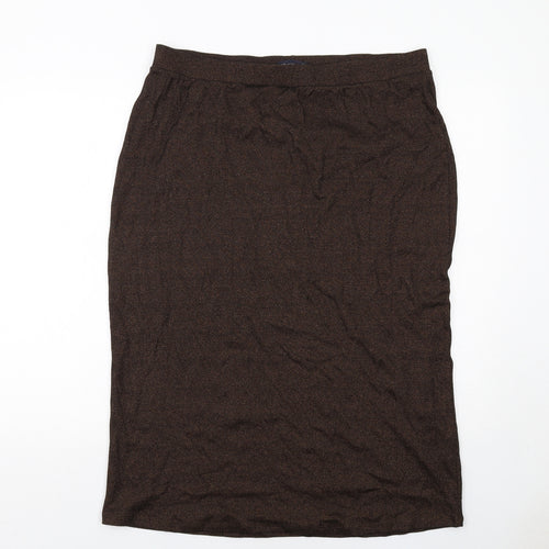 Marks and Spencer Womens Brown Cotton A-Line Skirt Size 18