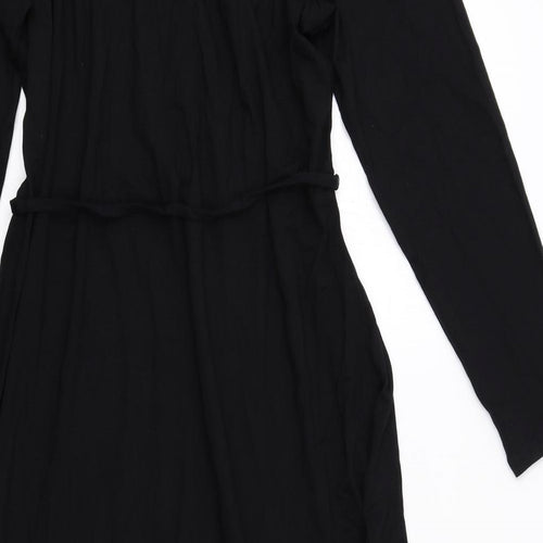 Marks and Spencer Womens Black Viscose Trapeze & Swing Size 16 Round Neck Pullover
