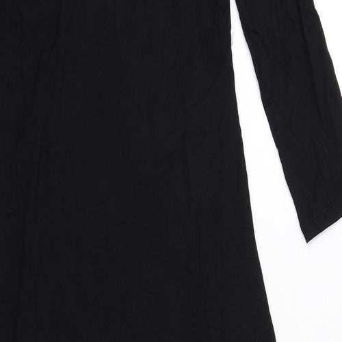 Marks and Spencer Womens Black Viscose T-Shirt Dress Size 10 Crew Neck Pullover