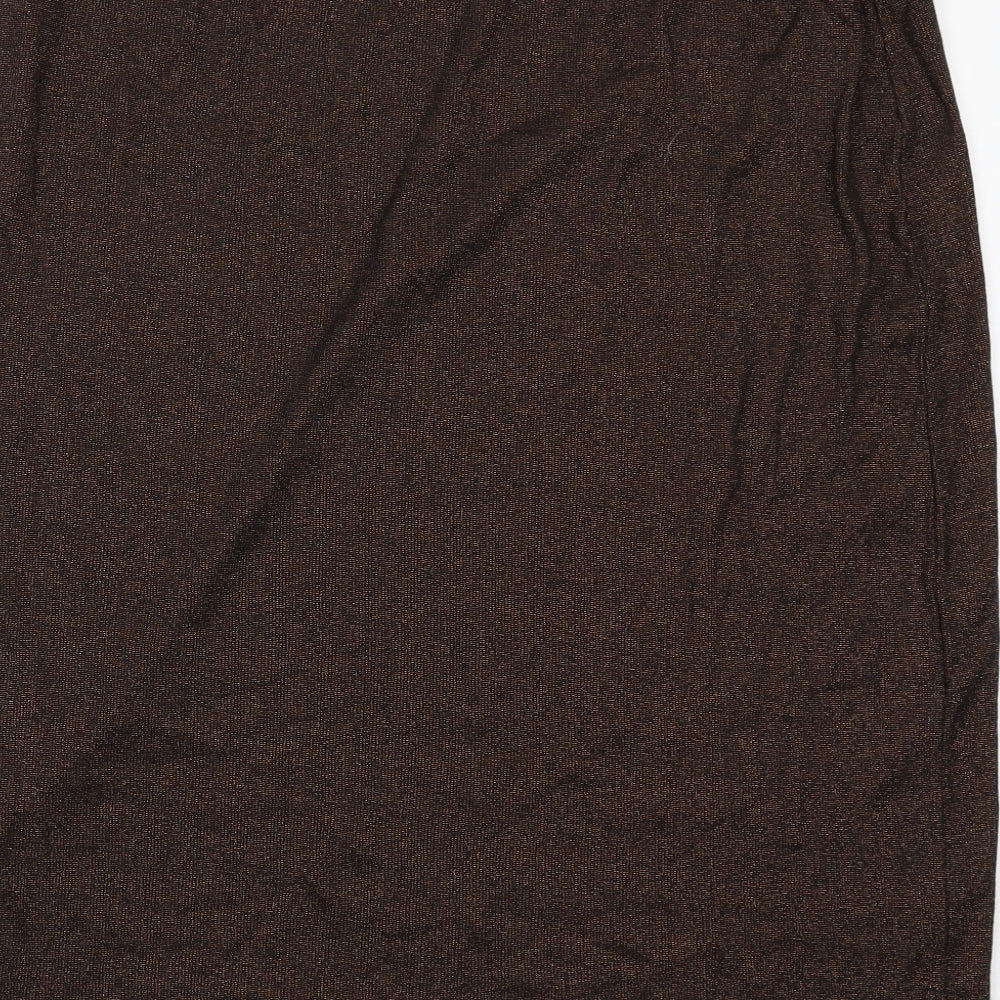 Marks and Spencer Womens Brown Cotton A-Line Skirt Size 20