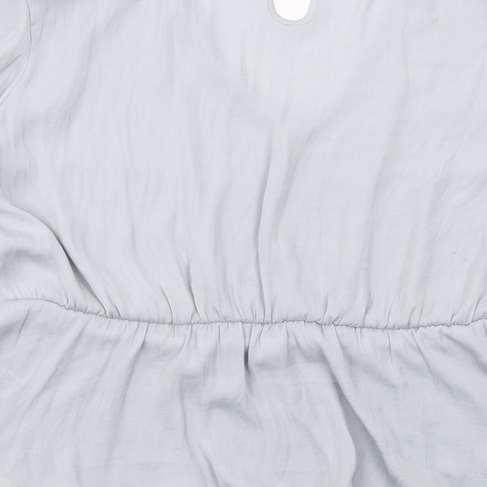 Marks and Spencer Womens Grey Polyester Basic Blouse Size 20 V-Neck