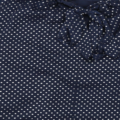 Marks and Spencer Womens Blue Polka Dot Polyester Basic Blouse Size 20 Round Neck
