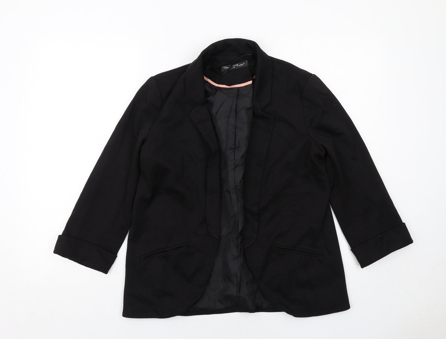 Miss Selfridge Womens Black Polyester Jacket Blazer Size 12 - Open