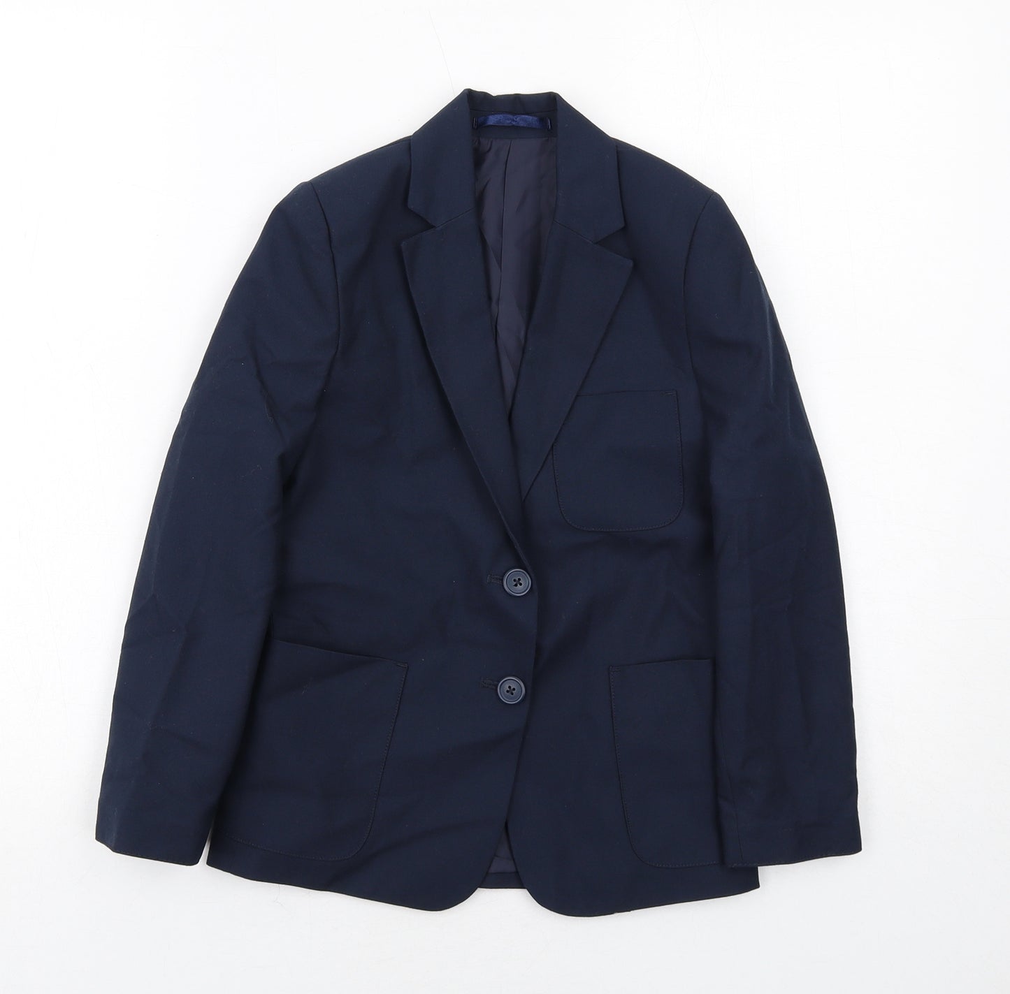 Marks and Spencer Boys Blue Jacket Blazer Size 7-8 Years Button