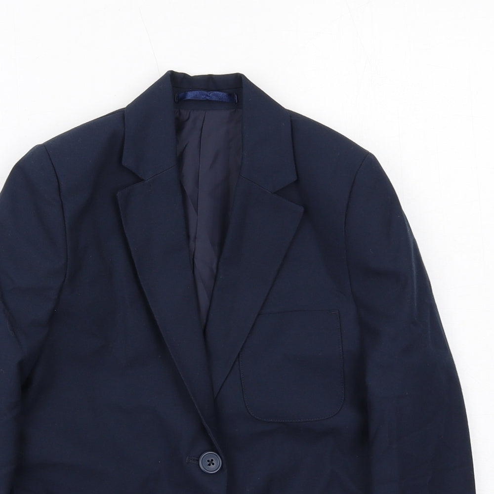 Marks and Spencer Boys Blue Jacket Blazer Size 7-8 Years Button