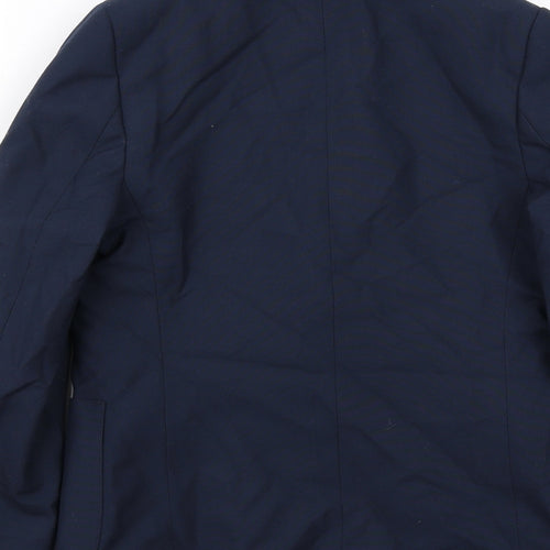 Marks and Spencer Boys Blue Jacket Blazer Size 7-8 Years Button