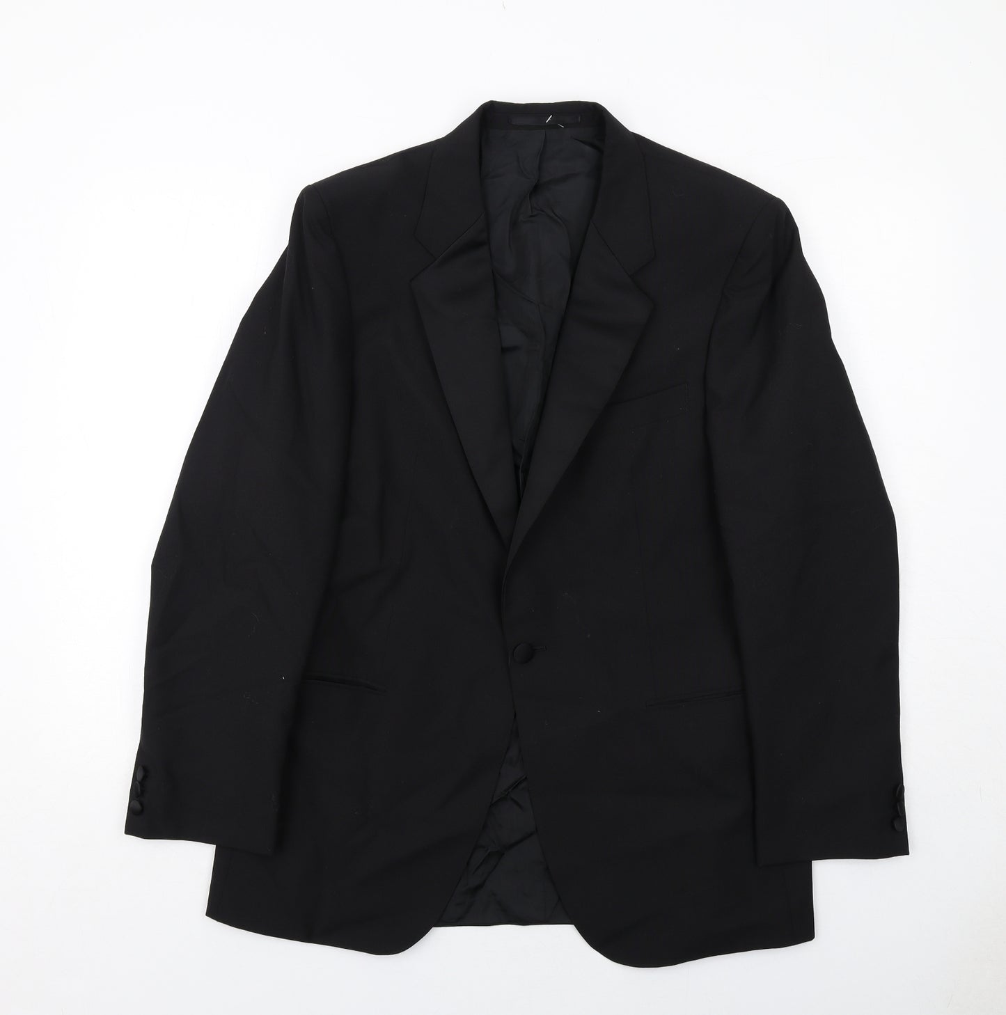 St Michael Mens Black Polyester Tuxedo Suit Jacket Size 40 Regular