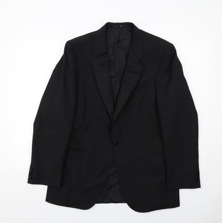 St Michael Mens Black Polyester Tuxedo Suit Jacket Size 40 Regular