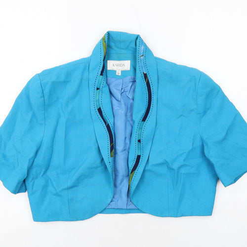 Karida Womens Blue Jacket Blazer Size 14