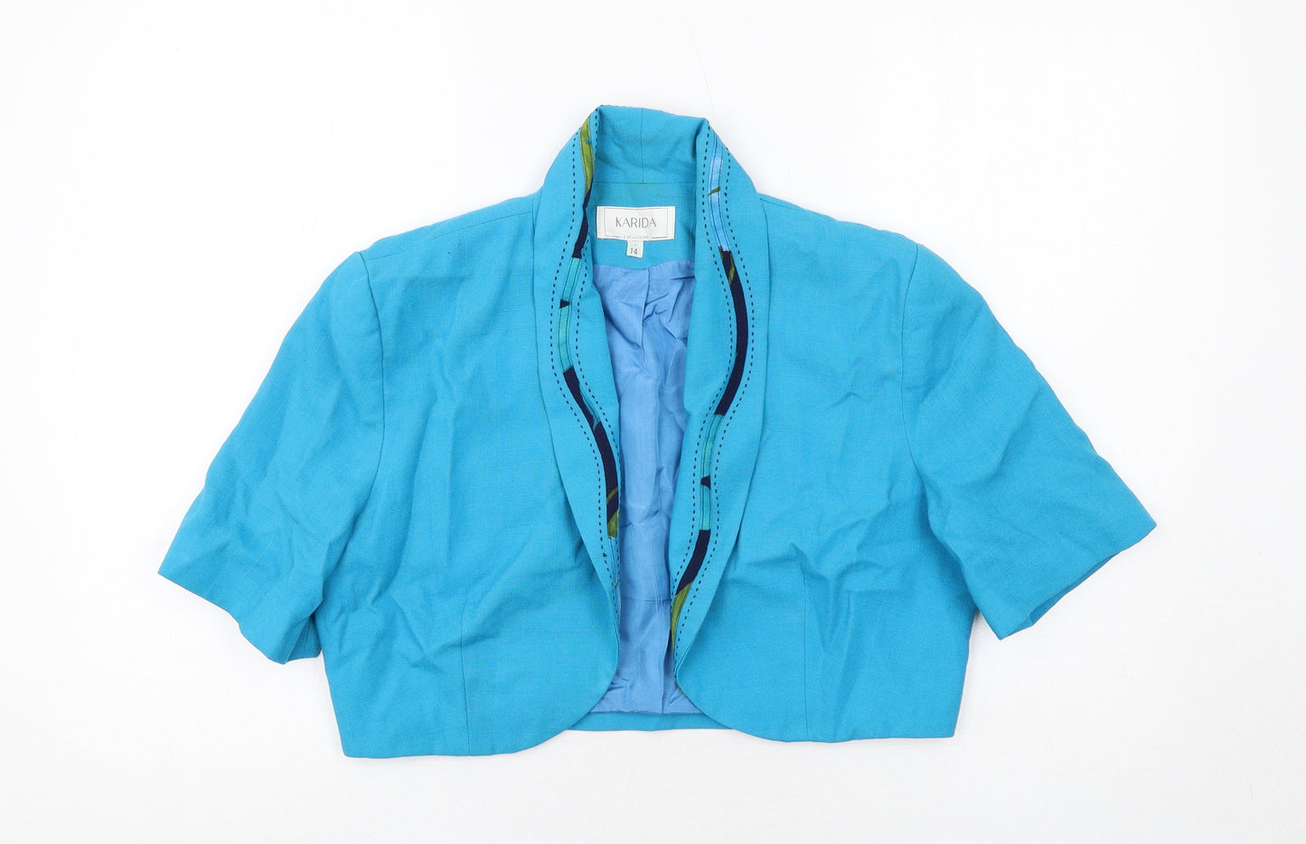 Karida Womens Blue Jacket Blazer Size 14