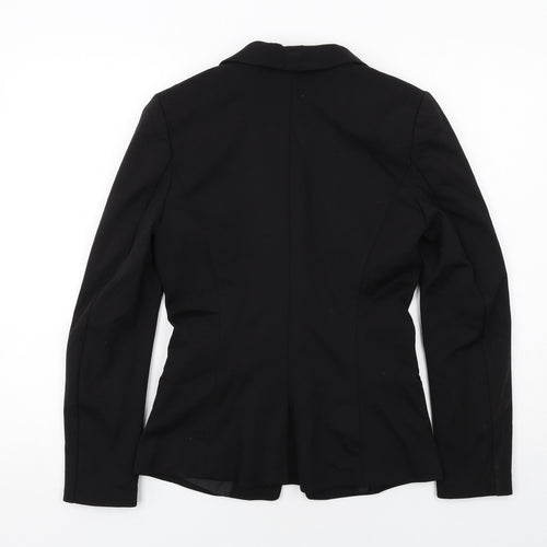 H&M Womens Black Polyester Jacket Suit Jacket Size 8