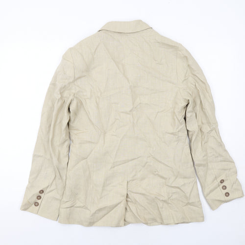 Boden Womens Beige Linen Jacket Blazer Size 12