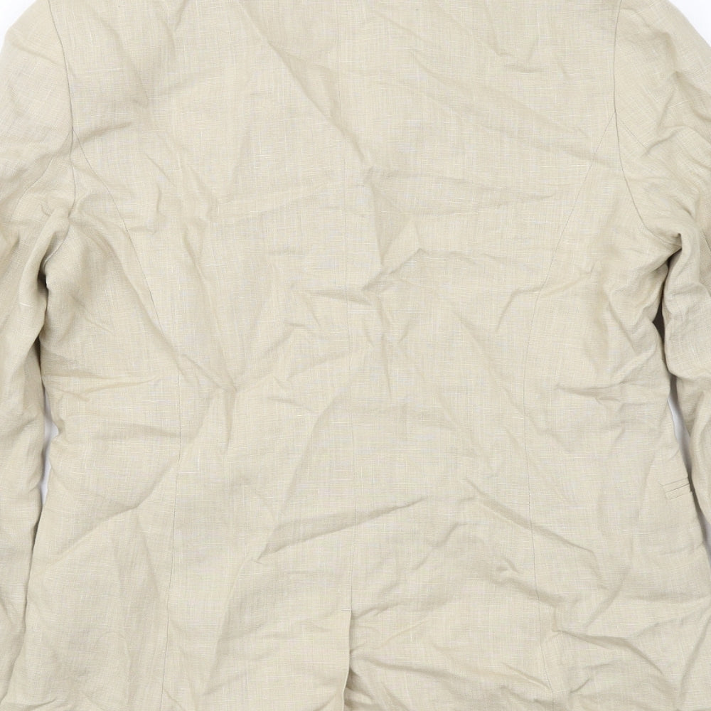 Boden Womens Beige Linen Jacket Blazer Size 12
