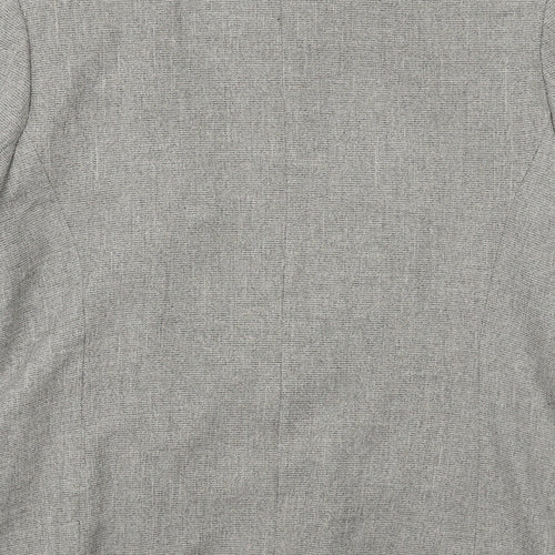AMARANTO Womens Grey Geometric Jacket Size 16 Zip