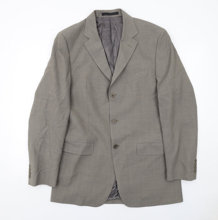 Marks and Spencer Mens Grey Polyester Jacket Suit Jacket Size 40 Regular
