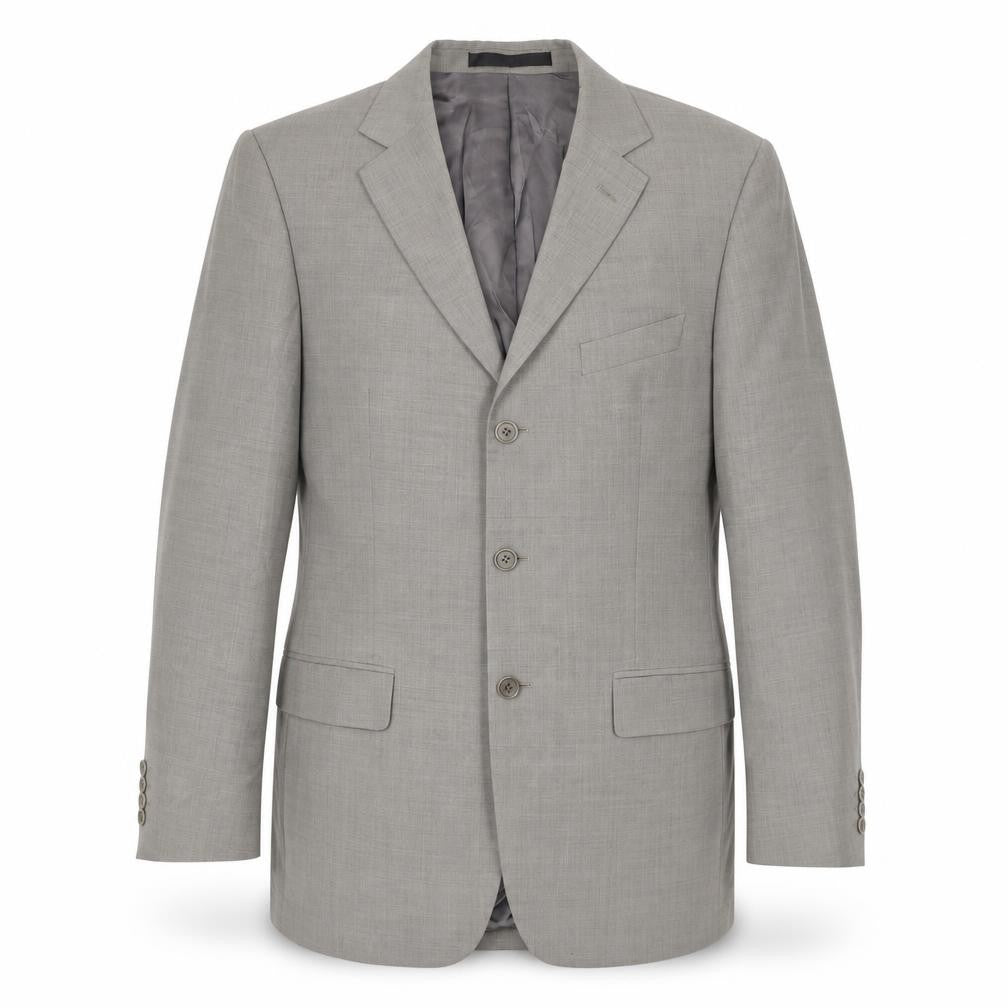 Front view of Marks & Spencer men’s grey polyester jacket suit jacket, size 40, regular