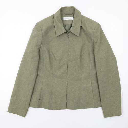 Berkertex Womens Green Geometric Jacket Size 16 Zip