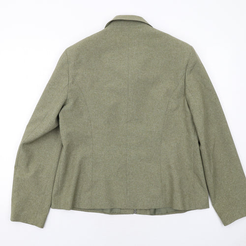 Berkertex Womens Green Geometric Jacket Size 16 Zip