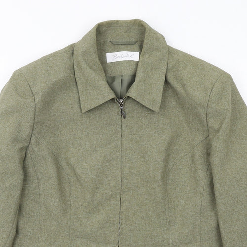 Berkertex Womens Green Geometric Jacket Size 16 Zip