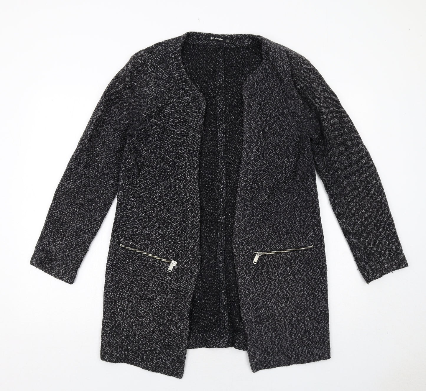 Stradivarius Womens Grey Geometric Jacket Size S