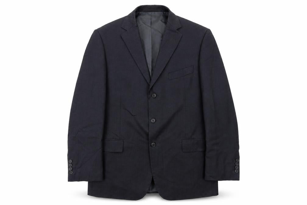 Front view of Marks & Spencer men’s grey wool jacket suit jacket, size 42, regular