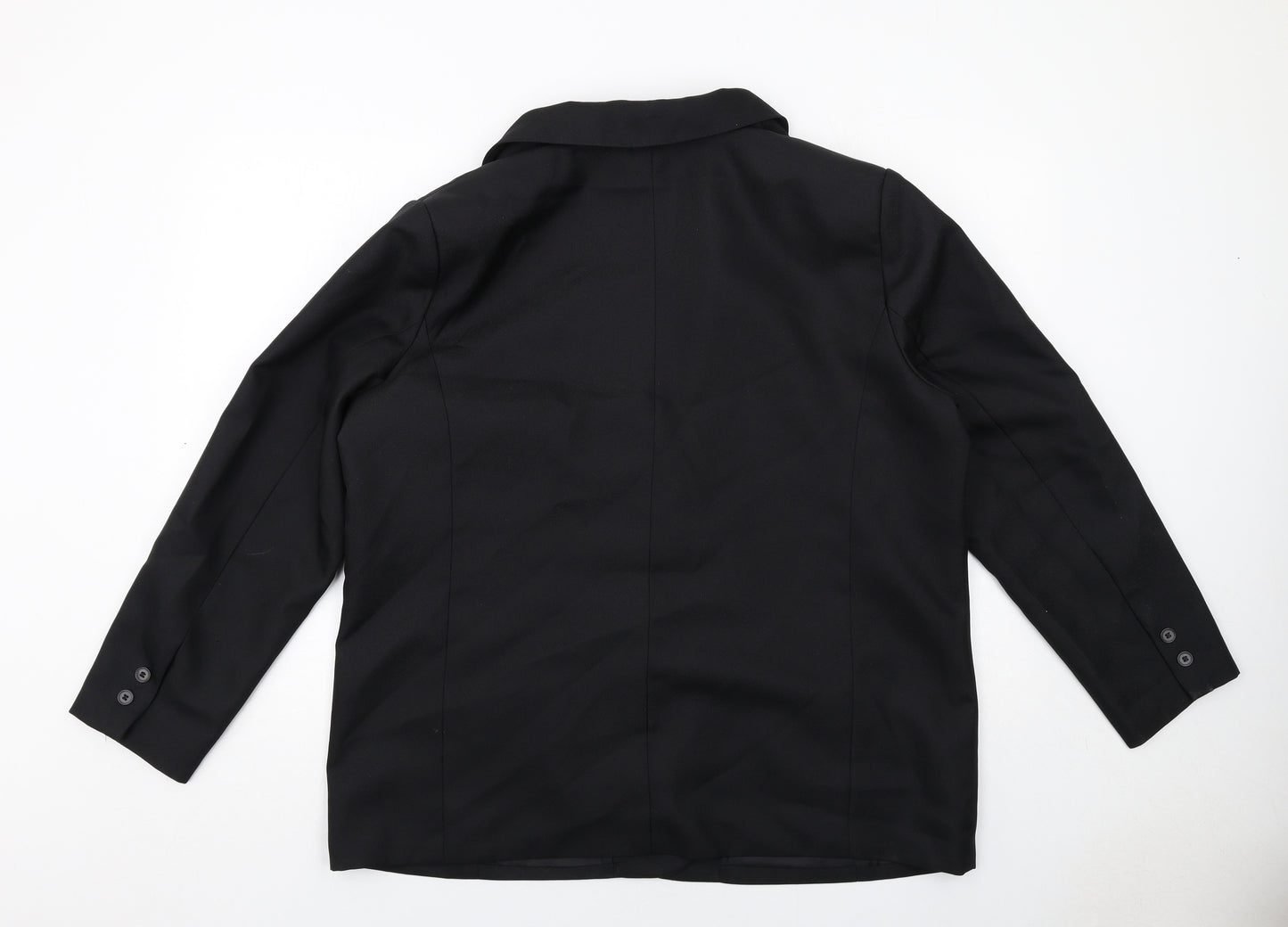 Charmance Womens Black Polyester Jacket Suit Size 22