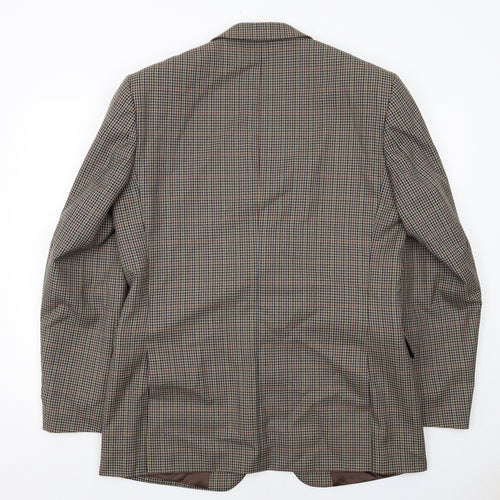 Skopes Mens Brown Geometric Polyester Jacket Blazer Size 42 Regular