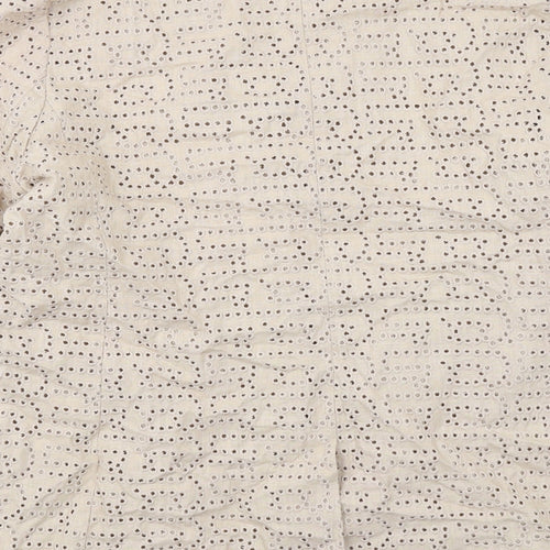 Marks and Spencer Womens Beige Jacket Blazer Size 16 Button - Broderie Anglaise