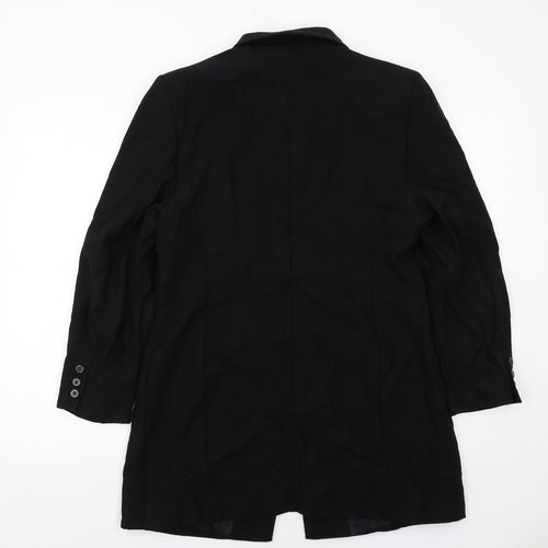 Marks and Spencer Womens Black Overcoat Coat Size 14 Button