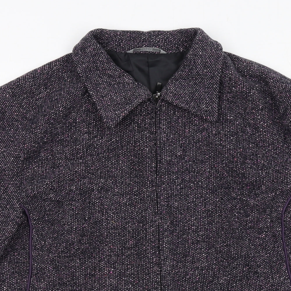 Marks and Spencer Womens Purple Geometric Jacket Size 20 Zip