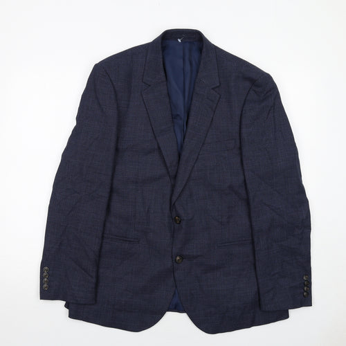 Marks and Spencer Mens Blue Polyester Jacket Suit Jacket Size 42 Regular