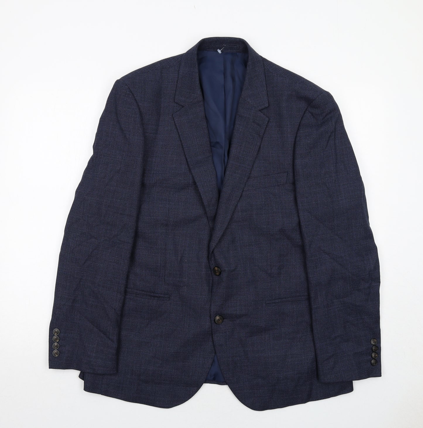 Marks and Spencer Mens Blue Polyester Jacket Suit Jacket Size 42 Regular